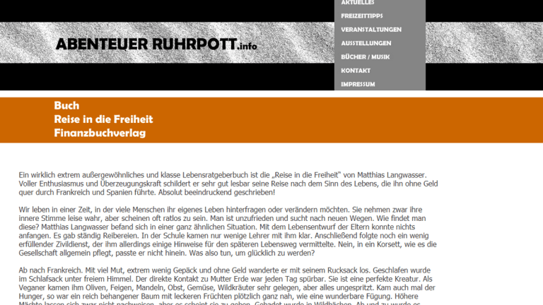 Mehr über den Artikel erfahren Abenteuer Ruhrpott – Reise in die Freiheit